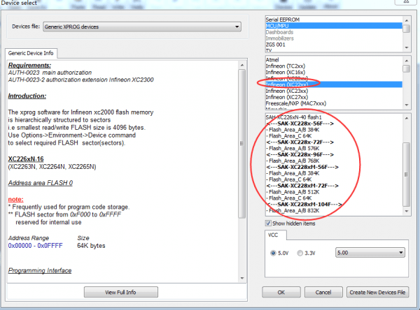 xprog 6.5 add INFINEON(XC22XX) 