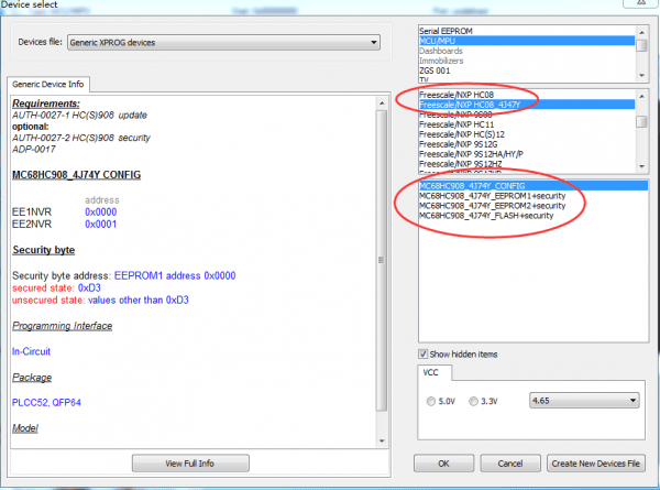XPROG6.5 ADD FREESCALE/NXP HC08_4J74Y 