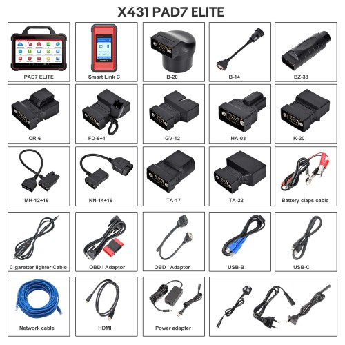 Launch X431 PAD7 Elite adapters